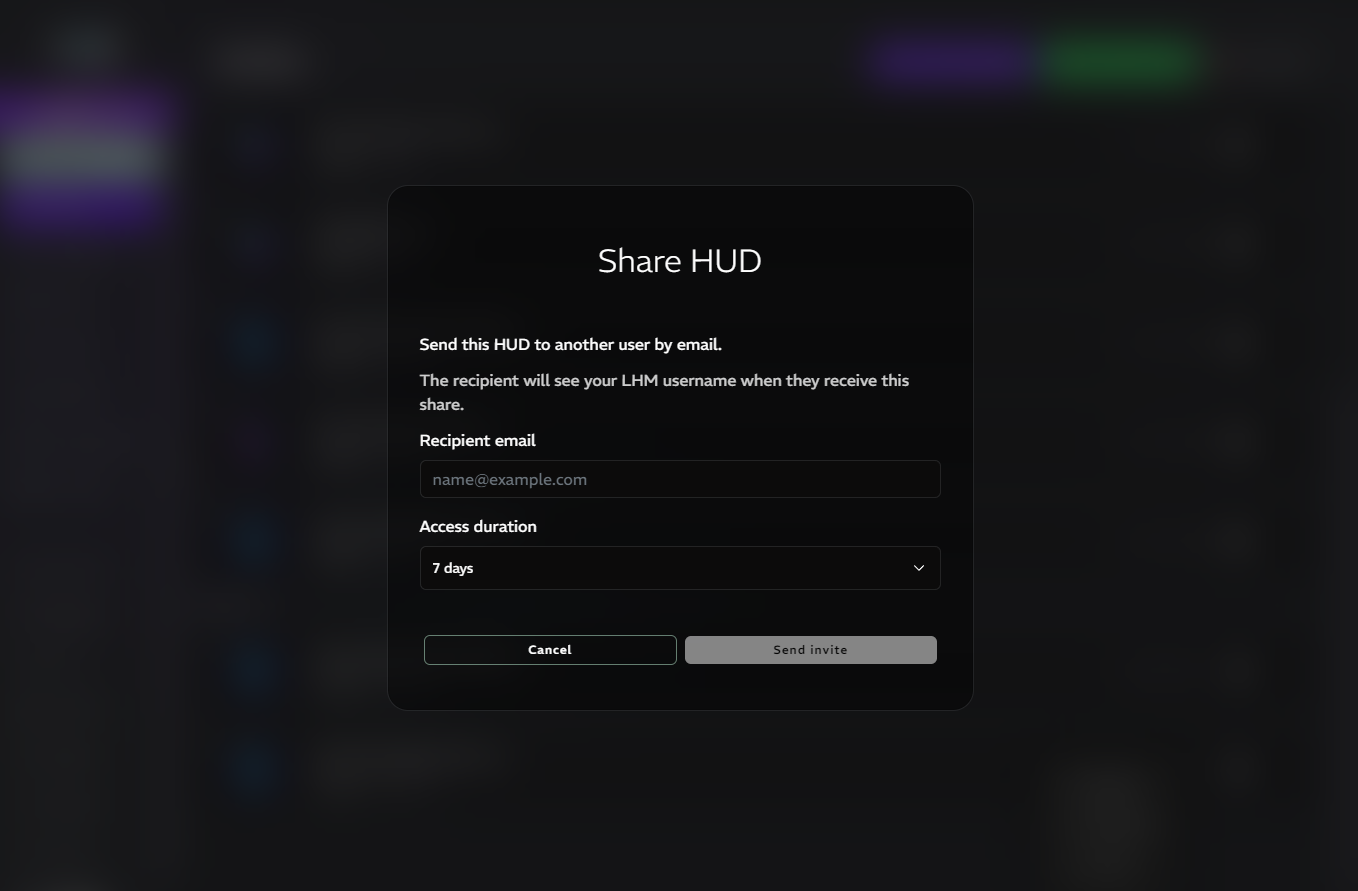 HUDs sharing and renting preview